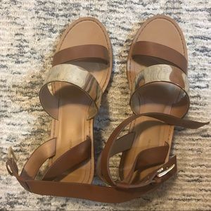 Zara brown and gold sandals